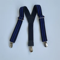 Подтяжки детские, резинка, цвет черный с синей полоской, 136070, арт.187.383 187.383