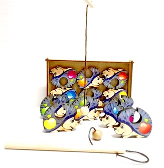 Поймай-ка. Ежики (удочка с шариком) ДИ069