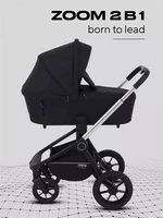 Коляска 2 в 1 Mowbaby Zoom Silver 2025 black 4670078613127