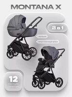 Коляска 2 в 1 Riko Basic Montana X 04 графит 5907729455881