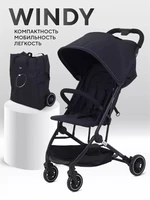 Коляска прогулочная Mowbaby Windy Black 4670078657510