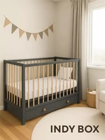 Кроватка Rant Indy Box маятник Moon grey 4670078667090