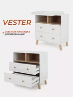 Комод пеленальный Rant Vester 80/2 Cloud white 4670078650924