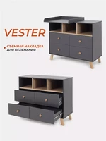 Комод пеленальный Rant Vester 100/4 Moon grey 4670078650955