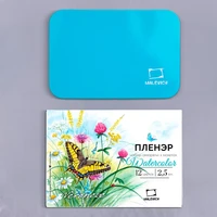 Набор акварели Veroneze Пленэр, кюветы 2,5 мл, 12 цветов, металлическая коробка 630979