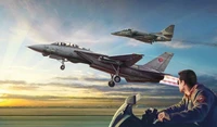 1422  авиация  "Top Gun" F-14A vs A-4F  (1:72) 8001283014229