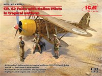 32025  авиация  CR. 42 Falco with Italian Pilots in tropical uniform  (1:32) 4823044407828