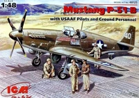48125  авиация  Р-51В Mustang с пилотами и техниками (1:48) 2000000003337
