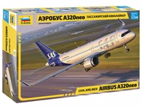 7037  авиация  Пассажирский авиалайнер Аэробус А320neo  (1:144) 4600327070371