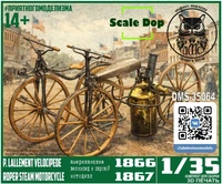 DMS-35064  техника и вооружение  1866 P. Lallement velocipede / 1867 Roper steam motorcycle  (1:35) 2000000259840
