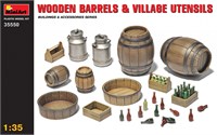 35550  наборы для диорам  WOODEN BARRELS &amp; VILLAGE UTENSILS (1:35) 4820041102008