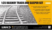 35B06-B  наборы для диорам  RAILWAY TRACK AND SLEEPER SET (4 шт - Длина 71.42 cm)  (1:35) 2000002165644