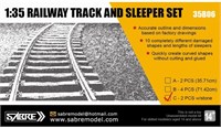 35B06-C  наборы для диорам  RAILWAY TRACK AND SLEEPER SET (2 шт -  35.71 cm + 300гр. насыпь)  (1:35) 2000002135531