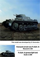 100018  техника и вооружение  Немецкий легкий танк Pz. Kpwf. IA  (1:100) 2000000168692