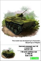 100020  техника и вооружение  T 40 Soviet Amfibious Tank w/ TNSh AC  (1:100) 2000000158969