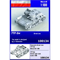 100134  техника и вооружение  7TP DW Early Polish Light Tank  (1:100) 2000000257341