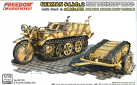 16002  техника и вооружение  German Sd.Kfz.2 Kettenkraftrad with Cart &amp; Sdkfz 302 Goliath  (1:16) 4711511160027