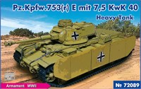 72089  техника и вооружение  Pz.Kpfw. 753 (r) E mit 7.5 KwK.40  (1:72) 2000002150015