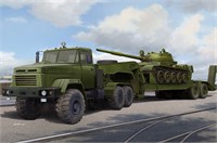 85513  техника и вооружение  КР@З-6446 Tractor with M@Z/ChMZ@P-5247G semitrailer + Танк-62  (1:35) 6939319255136
