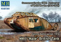 MB72001  техника и вооружение  MK I "Male" Британский танк, 1916г. (1:72) 2000000060545