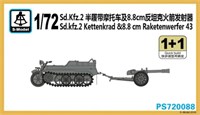 PS720088  техника и вооружение  Sd.Kfz.2 Kettenkrad &amp; 8.8 cm Raketenwerfer 43 1+1 Quickbuild  (1:72) 2000000217499