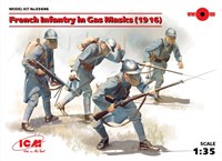 35696  фигуры  French Infantry in Gas Masks (1916)  (1:35) 2000000084558