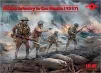 35703  фигуры  British Infantry in Gas Masks (1917)  (1:35) 2000000088105