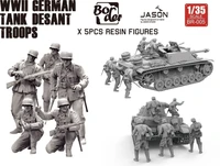 BR-005  фигуры  WWII German Tank Desant Troops (5 Pcs. resin figures)  (1:35) 6971995746621