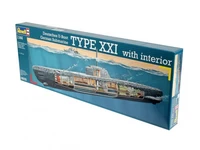 05078  флот  Подводная лодка  Deutsches U-Boot German Submarine Type XXI with interior  (1:144) 4009803050782