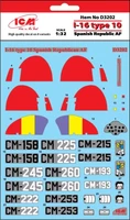 D3202  декали  И-16 тип 10 Spanish Republic AF  (1:32) 4823044405473