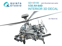QD+35106  декали  3D Декаль интерьера кабины AH-64D (Takom)  (с 3D-печатными деталями)  (1:35) 2000002137115
