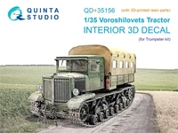 QD+35156  декали  3D интерьер кабины трактора "Ворошиловец" (Trumpeter) (с 3D деталями)  (1:35) 2000002202073