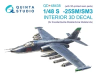QD+48438  декали  3D Декаль интерьера кабины С-25СМ/СМ3 (Звезда/Quinta Models/Arma Models)  (1:48) 2000002183426