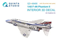 QD+48486  декали  3D Декаль интерьера для F-4N Phantom II (Academy) (с 3D-печатными деталями) (1:48) 2000002202318