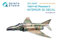QD+48487  декали  3D Декаль интерьера F-4C Phantom II (Academy) (c 3D-печатными деталями)  (1:48) 2000002183457