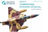 QD32012  декали  3D Декаль интерьера кабины Mirage 2000D (Kitty Hawk)  (1:32) 2000000180052