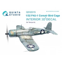 QD32015  декали  3D Декаль интерьера кабины F4U-1 Corsair (Bird cage) (Tamiya)  (1:32) 2000000223094