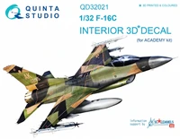 QD32021  декали  3D Декаль интерьера кабины F-16C (Academy)  (1:32) 2000000180083