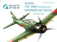 QD32026  декали  3D Декаль интерьера кабины A6M5 (Mitsubishi prod.) (Tamiya)  (1:32) 2000002153535