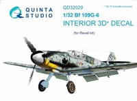 QD32029  декали  3D Декаль интерьера кабины Bf 109G-6 (Revell)  (1:32) 2000000214900