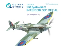 QD32030  декали  3D Декаль интерьера кабины Spitfire Mk.V (для модели Hobbyboss)  (1:32) 2000000225128