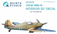 QD32046  декали  3D Декаль интерьера кабины Bf 109G-10 (Trumpeter)  (1:32) 2000000195278