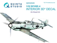 QD32049  декали  3D Декаль интерьера кабины Bf 109E-4 (для модели Eduard)  (1:32) 2000000225135