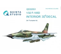 QD32051  декали  3D Декаль интерьера кабины F-105D (Trumpeter)  (1:32) 2000000223506