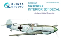 QD32052  декали  3D Декаль интерьера кабины Bf 109E-3 (для модели Cyber-hobby/Dragon)  (1:32) 2000000225142