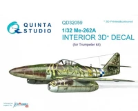 QD32059  декали  3D Декаль интерьера кабины Me-262A (Trumpeter)  (1:32) 2000000223520