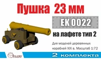 EK0022  дополнения из металла  Пушка 23 мм на лафете Тип 2 (2 шт/уп)  (1:72) 2000002145509