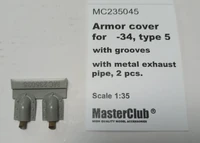 MC235045  дополнения из металла Металл-кие выхлопные патрубки с брон-ми для Танк-34 тип 5 (1:35) 2000002204169