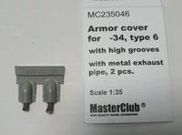 MC235046  дополнения из металла  Металл-кие выхлопные патрубки с брон-ми для Танк-34 тип 6 (1:35) 2000002204176