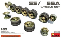 37058  дополнения из пластика  Танк-55/55A WHEELS SET  (1:35) 4820183311429